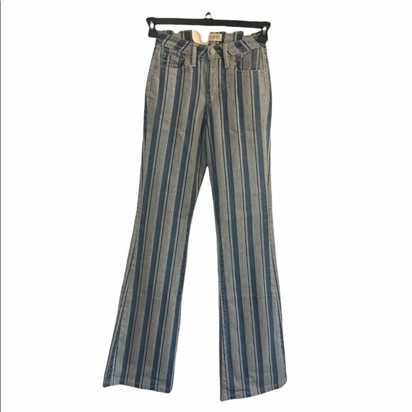 SHYANNE BLUE STRIPE BOOTCUT JEANS - Picture 2 of 7